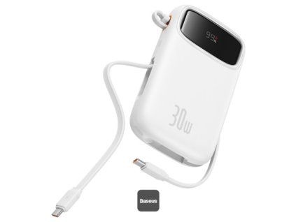 Baseus power banka Qpow 10000mAh 30W biela s USB-C káblom