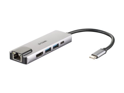 D-Link 5-in-1 USB-C Hub with HDMI/Ethernet a Power Delivery