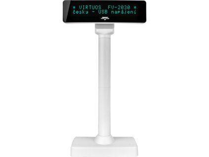 VFD zák.displej FV-2030W 2x20, 9mm, USB, biely