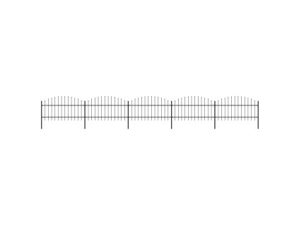 Multidom Záhradný plot s hrotmi, oceľ (1-1,25)x8,5 m, čierny