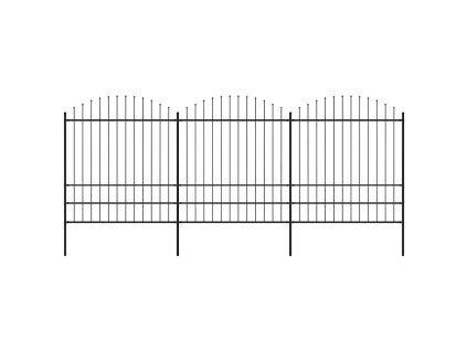 Multidom Záhradný plot s vrchnou časťou z ocele 537x200 cm čierny