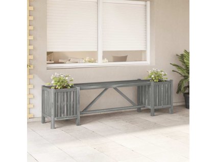 Multidom Záhradná lavica s 2 kvetináčmi 150 cm masívne akáciové drevo