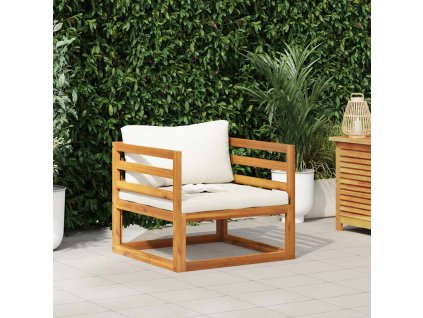 Multidom Záhradná stolička s krémovými podložkami akáciový masív