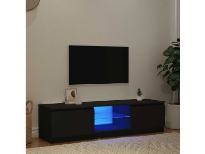 Multidom TV skrinka s LED svetlami čierna 140x40x36 cm