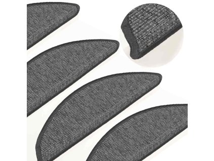 Multidom Schodové rohože 15 ks 56x17x3 cm béžovo-sivé polkruhové