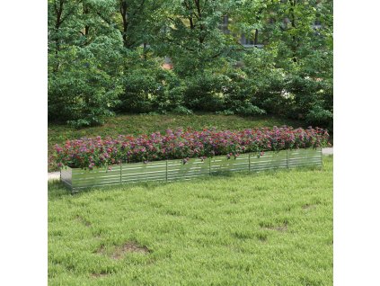 Multidom Vyvýšený záhradný záhon 600x80x45cm pozinkovaná oceľ strieborný