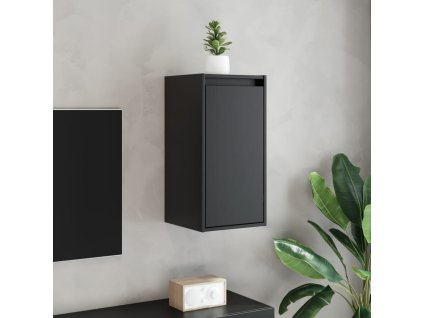 Multidom Nástenné skrinky 2 ks čierne 30x30x60 cm masívna borovica