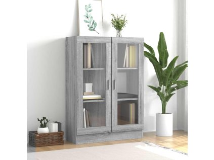 Multidom Vitrína sivý dub sonoma 82,5x30,5x115 cm spracované drevo
