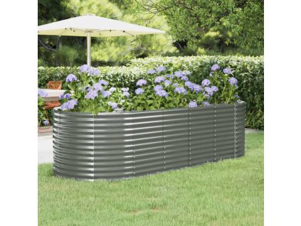 Multidom Vyvýšený záhradný záhon pozinkovaná oceľ 249x100x68 cm sivý