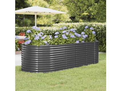 Multidom Vyvýšený záhradný záhon pozinkovaná oceľ 249x100x68 cm antracit