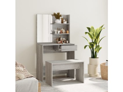 Multidom Sada toaletného stolíka sivý dub sonoma 74,5x40x141 cm