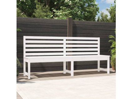 Multidom Záhradná lavica biela 201,5 cm masívna borovica