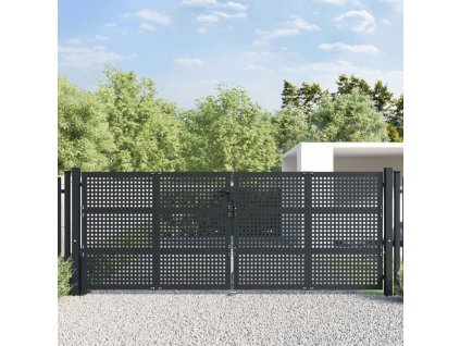 Multidom Záhradná brána antracitová 400x150 cm oceľová