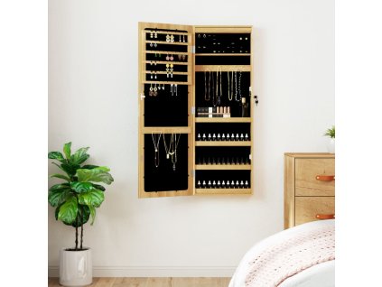 Multidom Zrkadlová skrinka na šperky s LED svetlami nástenná