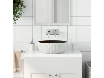 Multidom Umývadlo na dosku čierno-sivé okrúhle Φ41x14 cm keramické