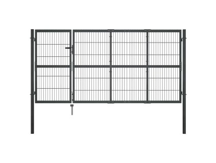 Multidom Záhradná brána so stĺpikmi oceľová 350x120 cm antracitová