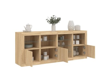 Multidom Komoda s LED svetlami dub sonoma 164x37x67 cm