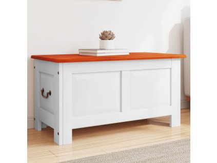 Multidom Skladovacia truhlica s vekom hnedá a biela akáciový masív