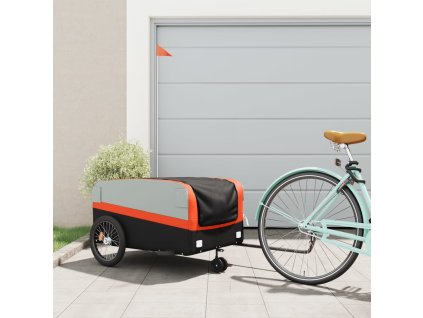 Multidom Vozík za bicykel, čierno oranžový 45 kg, železo