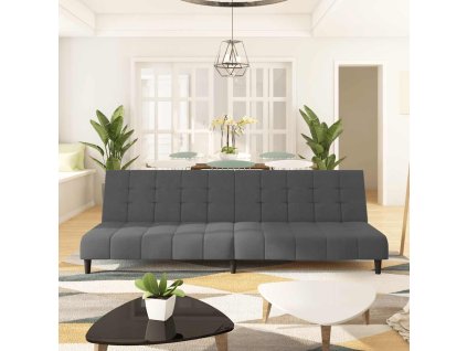 Multidom 2-miestna rozkladacia pohovka, tmavosivá, zamat