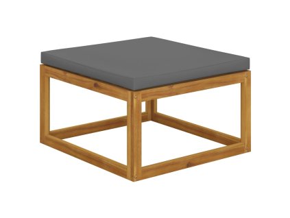 Multidom Taburetka s tmavosivým vankúšom akáciový masív