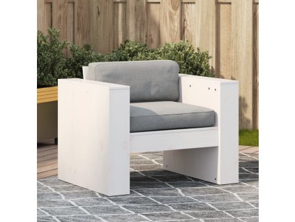 Multidom Záhradná pohovka, biela 79x60x62 cm, borovicový masív