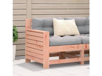 Multidom Záhradná pohovka s opierkou ruky a vankúšom masívny douglas