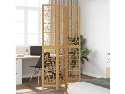 Multidom Paraván 3 panely hnedý masívne drevo paulownie