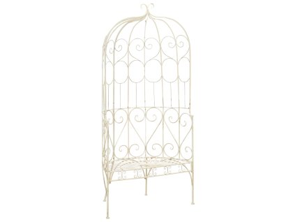 Multidom Záhradná lavička 95 cm železo starožitná biela