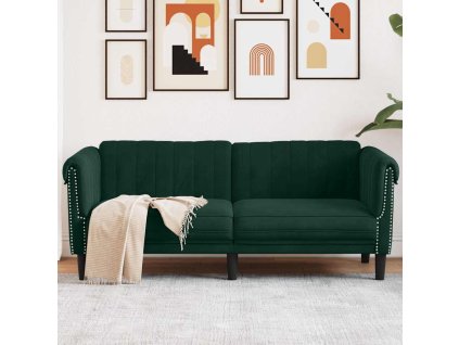 Multidom Pohovka 2-miestna tmavozelená zamat