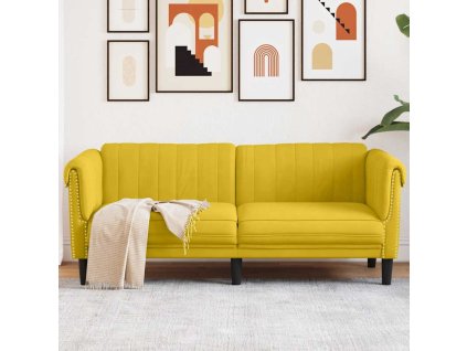 Multidom Pohovka 2-miestna žltá zamat