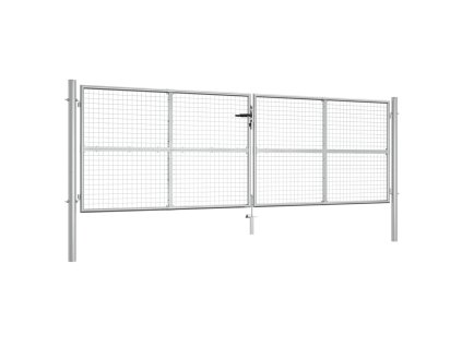 Multidom Záhradná brána, pozinkovaná oceľ, 400x125 cm, strieborná