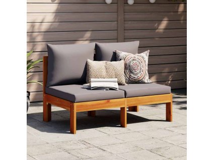 Multidom Záhr. pohovka bez podrúčok s vankúšmi 2-miestna masívna akácia