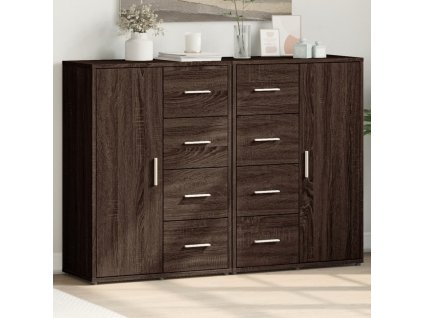 Multidom Komody 2 ks hnedý dub 60x31x84 cm kompozitné drevo