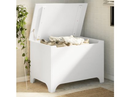 Multidom Úložný box s vekom RANA biely 80x49x54 cm borovicový masív