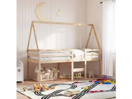 Multidom Vysoká posteľ so strechou 90x190 cm borovicový masív