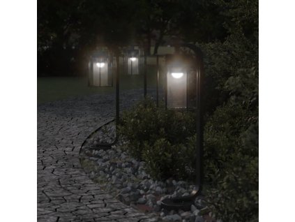 Multidom Vonkajšie stojace lampy 3 ks čierne 60 cm nehrdzavejúca oceľ