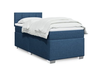 Multidom Posteľný rám boxspring s matracom modrý 90x190 cm látka