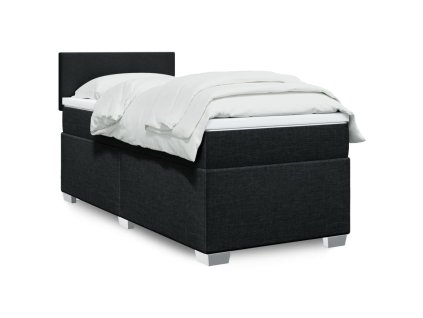 Multidom Posteľný rám boxspring s matracom čierny 90x190 cm látka