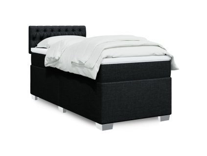 Multidom Posteľný rám boxspring s matracom čierny 90x190 cm látka