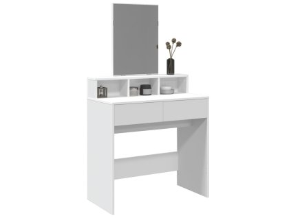 Multidom Toaletný stolík so zrkadlom biely 80x41x144,5 cm