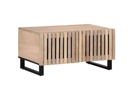 Multidom Konferenčný stolík, biely 80x51x40 cm, mangový masív