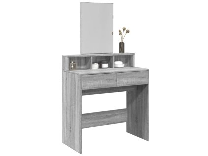 Multidom Toaletný stolík so zrkadlom sivý sonoma 80x41x144,5 cm