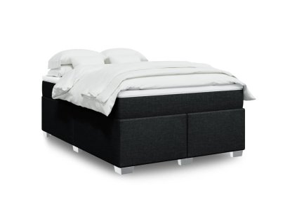 Multidom Posteľný rám boxspring s matracom čierny 140x200 cm látka