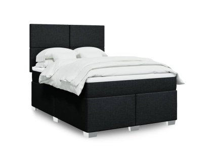 Multidom Posteľný rám boxspring s matracom čierny 140x200 cm látka