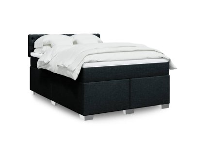 Multidom Posteľný rám boxspring s matracom čierny 140x200 cm látka