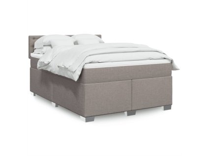 Multidom Posteľný rám boxspring s matracom sivohned 140x200 cm látka