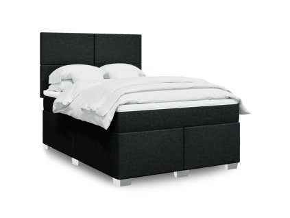 Multidom Posteľný rám boxspring s matracom čierny 140x200 cm látka