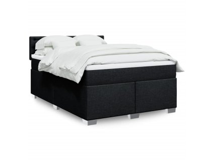 Multidom Posteľný rám boxspring s matracom čierny 140x200 cm látka