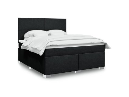Multidom Posteľný rám boxspring s matracom čierny 180x200 cm látka